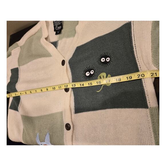 Her Universe My Neighbor Totoro Cardigan Sweater Anime Ghibli Patchwork Medium - Picture 10 of 11